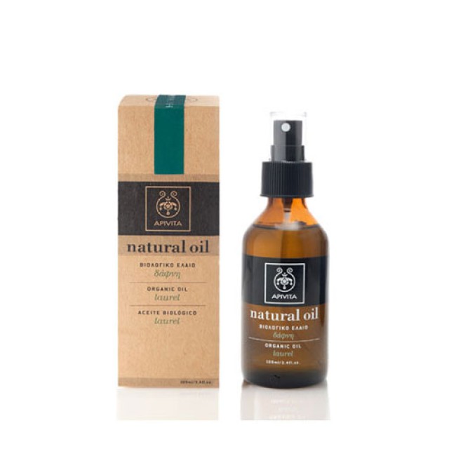 Apivita Organic Laurel Oil 100ml (Βιολογικό Φυτικό  Έλαιο Δάφνη για Τόνωση των Μαλλιών)