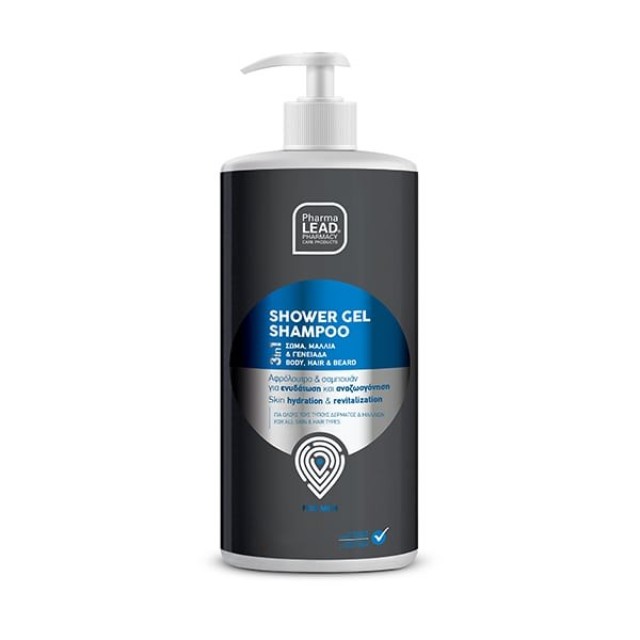 Pharmalead Men 3in1 Shower Gel Shampoo 1lt (Ανδρικό Aφρόλουτρο & Σαμπουάν)