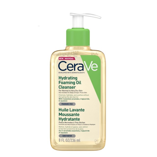 CeraVe Hydrating Foaming Oil Cleanser 236ml (Λάδι Καθαρισμού Προσώπου & Σώματος για Κανονική έως Πολ