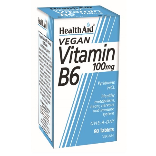 Health Aid Vitamin  B6 100mg 90tab (Νευρικό Σύστημα - Μεταβολισμός)