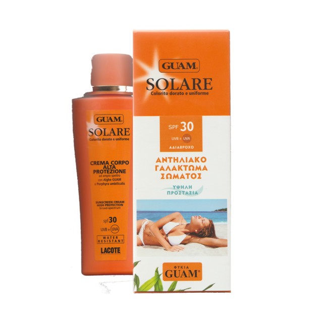 Guam Solare Sunscreen Cream High Protection Golden Tan 150ml (Αντηλιακό Γαλάκτωμα Σώματος SPF30)