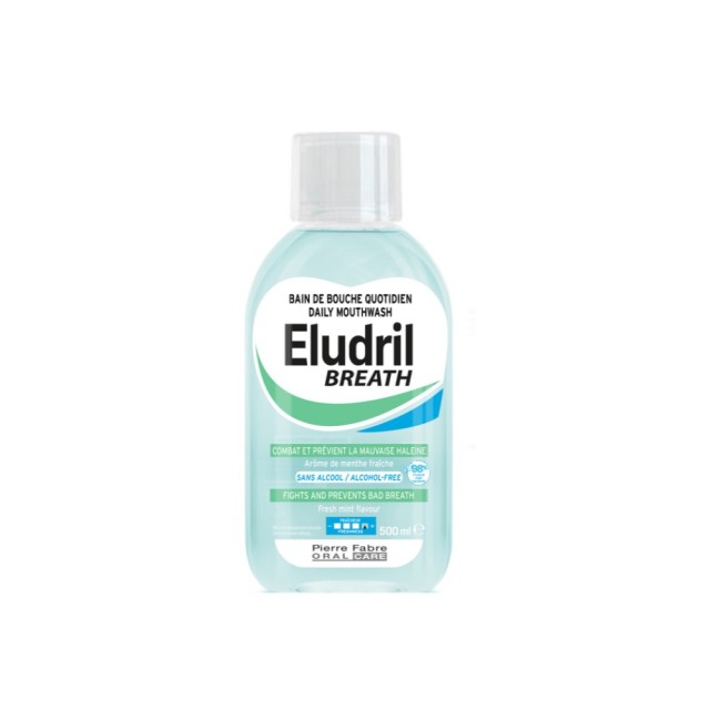 Elgydium Eludril Breath Mouthwash 500ml (Καθημερινό Στοματικό Διάλυμα για τη Δυσάρεστη Αναπνοή)