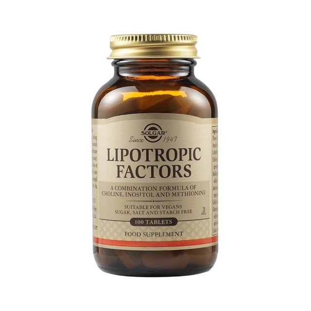 Solgar Lipotropic Factors 100tabs (Συμπλήρωμα Διατροφής για τον Έλεγχο του Σωματικού Βάρους)