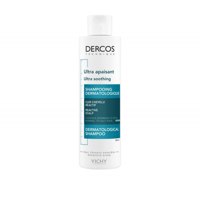 Vichy Dercos Shampoo Ultra Soothing Oily Hair 200ml (Δερμοκαταπραϋντικό Σαμπουάν για το Ευαίσθητο Τρ