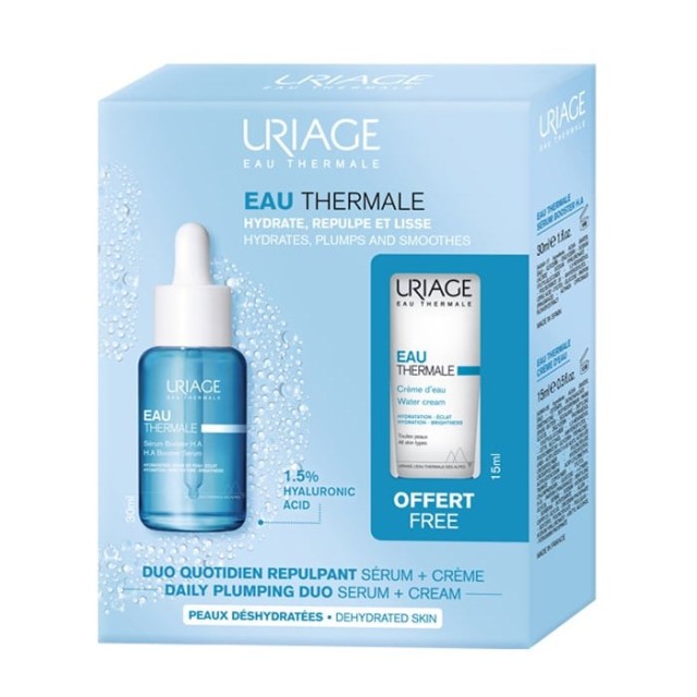 Uriage SET Eau Thermale HA Booster Serum 30ml & ΔΩΡΟ Eau Thermale Water Cream 15ml (ΣΕΤ Περιποίησης γα Αφυδατωμένη Επιδερμίδα)