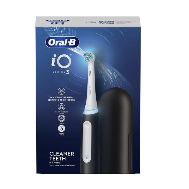 Oral-B iO Series 3 Matt Black (Hλεκτρική Οδοντόβουρτσα Μαύρη με Θήκη)