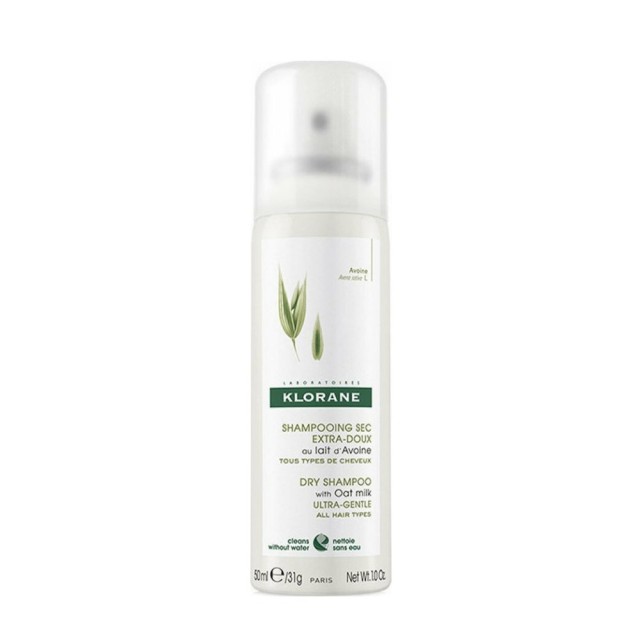 Klorane Avoine Dry Shampoo With Oat Milk 50ml (Ξηρό Σαμπουάν με Γαλάκτωμα Βρώμης για Κάθε Τύπο Μαλλιών) 