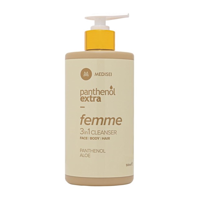 Panthenol Extra Femme 3in1 Cleanser 500ml (3σε1 Καθαριστικό για Πρόσωπο, Σώμα & Μαλλιά)