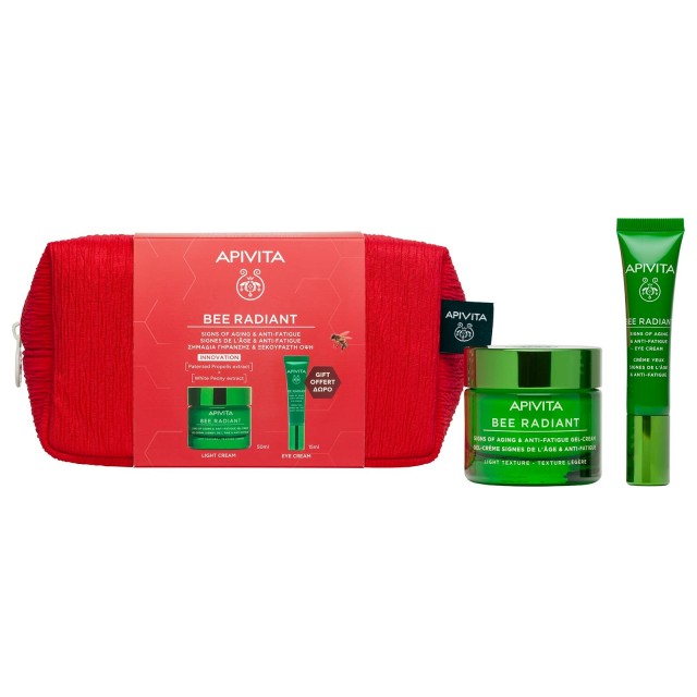 Apivita Bee Radiant SET Signs of Aging & Anti-Fatigue Gel-Cream 50ml & ΔΩΡΟ Eye Cream 15ml (ΣΕΤ με Κρέμα Ελαφριάς Υφής & ΔΩΡΟ Κρέμα Ματιών)
