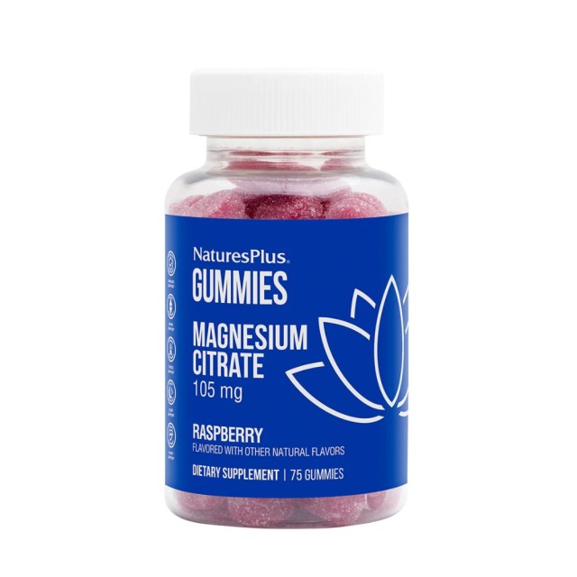Natures Plus Gummies Magnesium Citrate 105mg 75 ζελεδάκια (Συμπλήρωμα Διατροφής με Κιτρικό Μαγνήσιο 