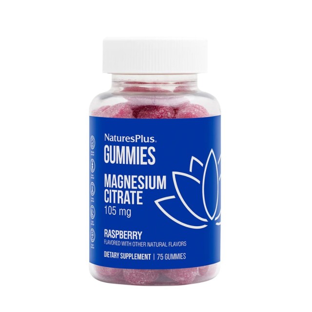 Natures Plus Gummies Magnesium Citrate 105mg 75 ζελεδάκια (Συμπλήρωμα Διατροφής με Κιτρικό Μαγνήσιο