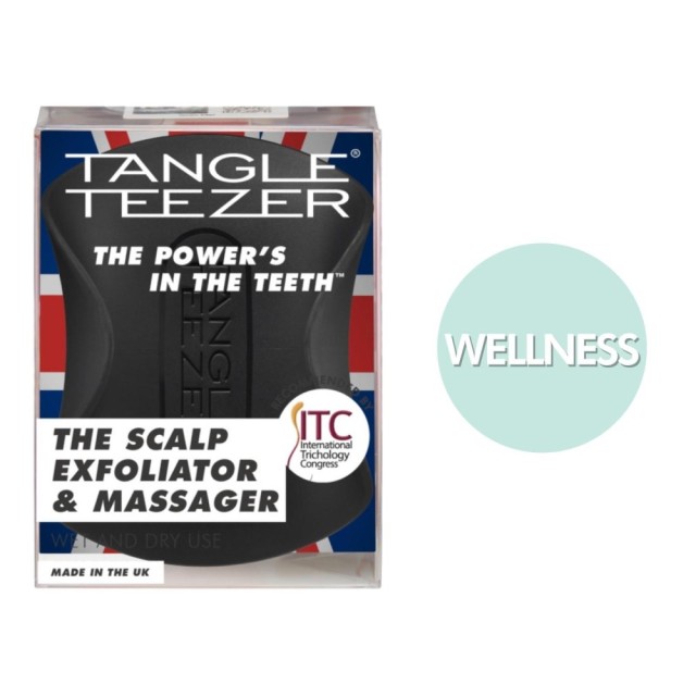 Tangle Teezer The Scalp Exfoliator & Massager Black (Βούρτσα Μαλλιών για Απολέπιση & Αναζωογόνηση του Τριχωτού της Κεφαλής)