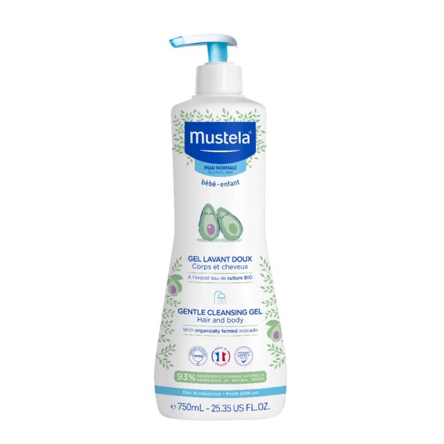 Mustela Gentle Cleansing Gel 750ml (Βρεφικό Απαλό Αφροντούς για Σώμα & Μαλλιά)