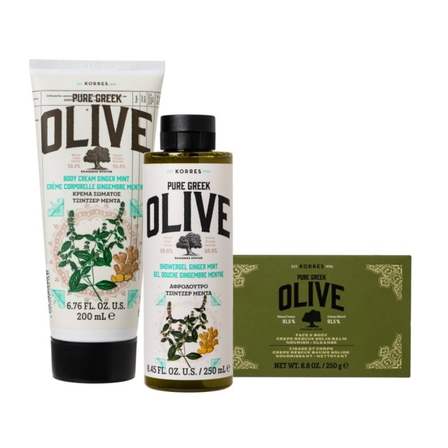 KORRES Limited Edition Gift SET Olive & Ginger Mint