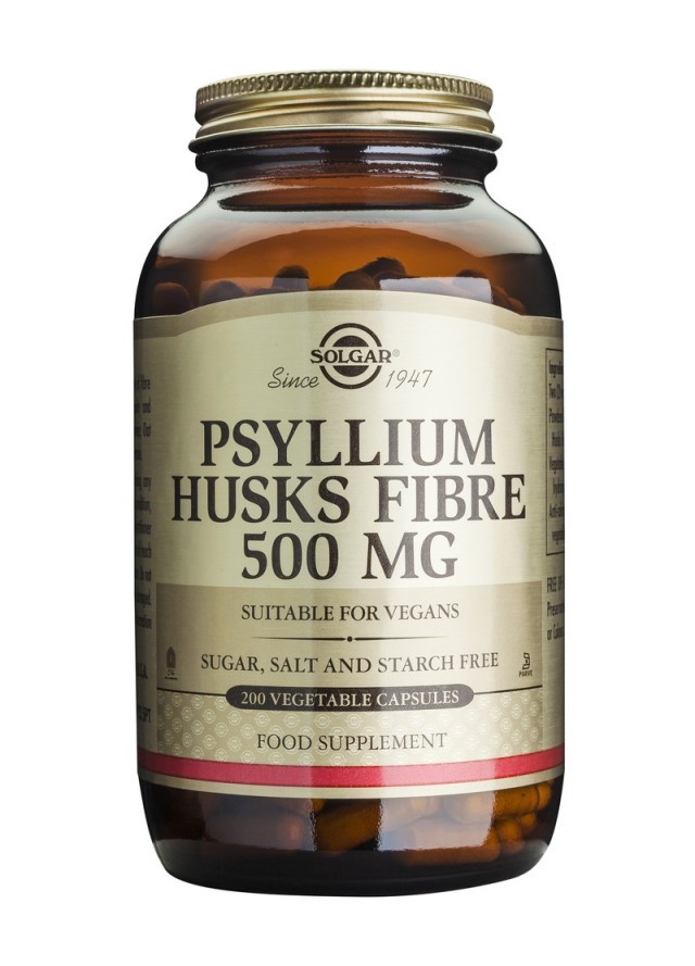 Solgar Psyllium Husks Fibre 500mg 200 vegetarian caps (Φυτικές ίνες)