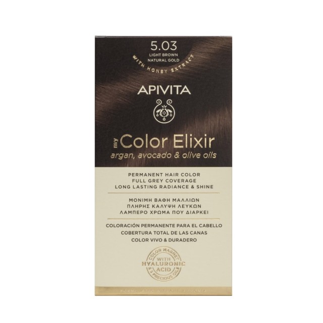Apivita My Color Elixir N 5.03 (Βαφή Μαλλιών - Καστανό Ανοιχτό Φυσικό Μελί Χρώμα)