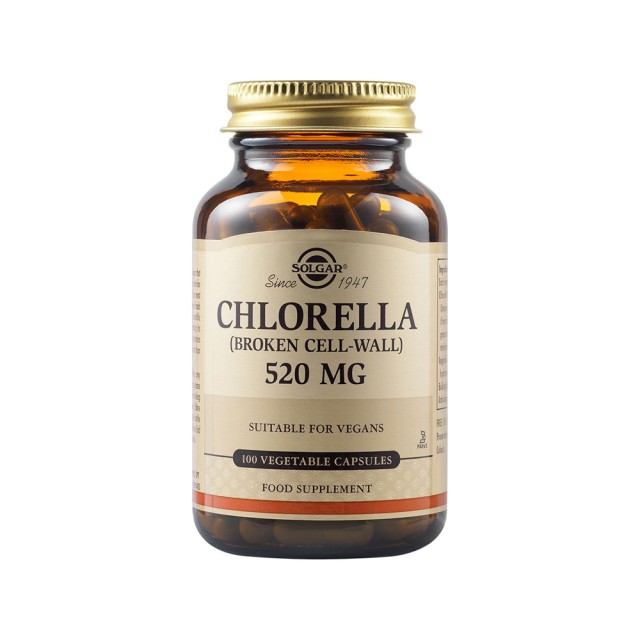 Solgar Chlorella 520mg 100 Vegetarian Caps (Χλωρέλλα)