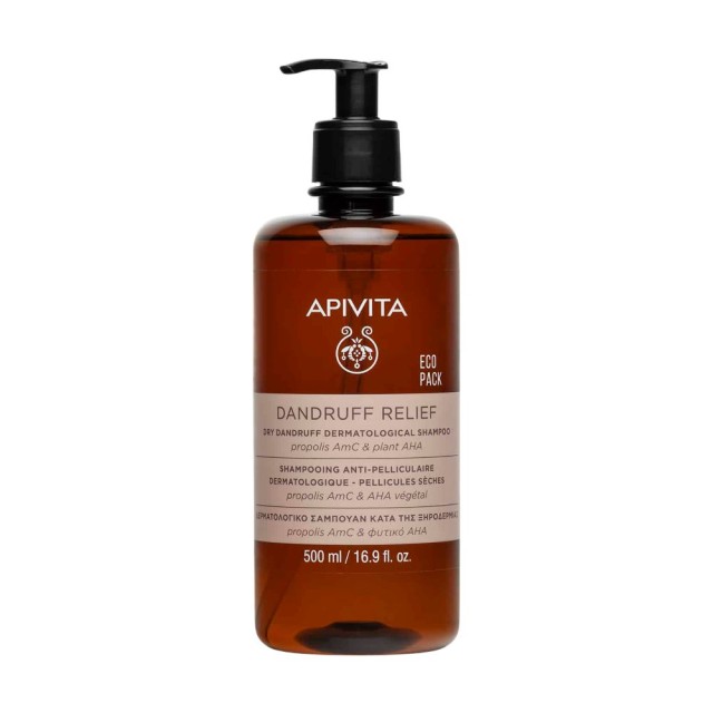 Apivita Dandruff Relief Shampoo Εco Pack 500ml (Σαμπουάν Κατά της Ξηροδερμίας)