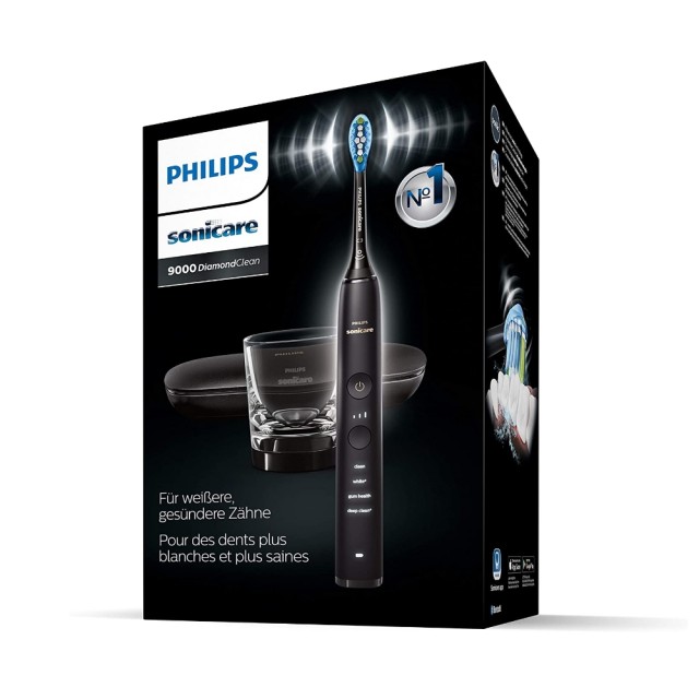 Philips Sonicare 9000 Diamond Clean Black HX911/09 (Ηλεκτρική Οδοντόβουρτσα με Ποτήρι Φόρτισης & Θήκη Μεταφοράς με Φόρτιση USB Μαύρη)