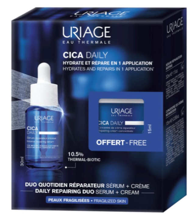 Uriage SET Bariederm Cica Daily Serum 30ml & ΔΩΡΟ Cica Daily Repairing Cream Concentrate 15ml (ΣΕΤ Περιποίησης για το Ευαισθητοποιημένο Δέρμα)