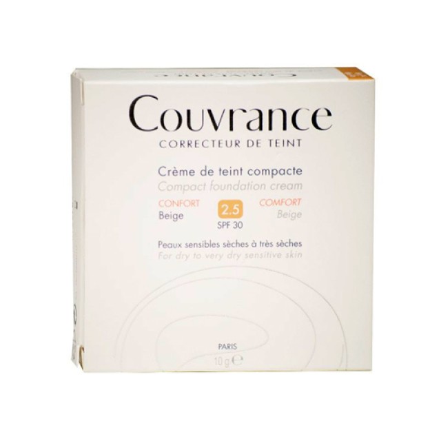 Avene Couvrance Compact Confort Beige 2.5 SPF30 10gr (Make Up σε Κρεμώδη Υφή)