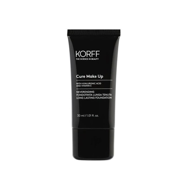 Korff Cure Make Up Long Lasting Neverending Foundation 01 Creme 30ml (Βάση Μακιγιάζ για Ματ Αποτέλεσμα)