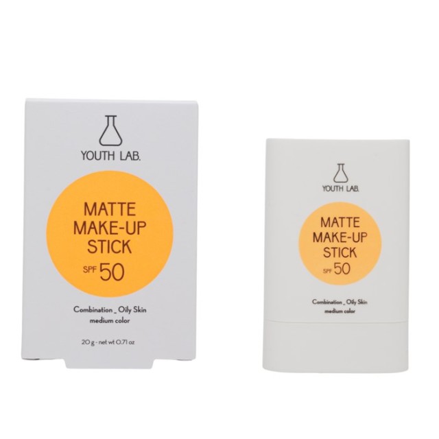 YOUTH LAB Matte Make-Up Stick SPF50 Medium 20gr (Ματ Αντηλιακό Make-up Stick - Μεσαία Απόχρωση)