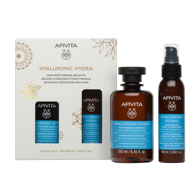 Apivita Hyaluronic Hydra SET Moisturizing Shampoo 250ml & Conditioner 100ml (ΣΕΤ με Σαμπουάν & Κρέμα Μαλλιών Ενυδάτωσης)