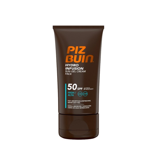 Piz Buin Hydro Infusion Sun Gel Face Cream SPF50 50ml (Αντηλιακό Τζελ Προσώπου Πολύ Υψηλής Προστασία