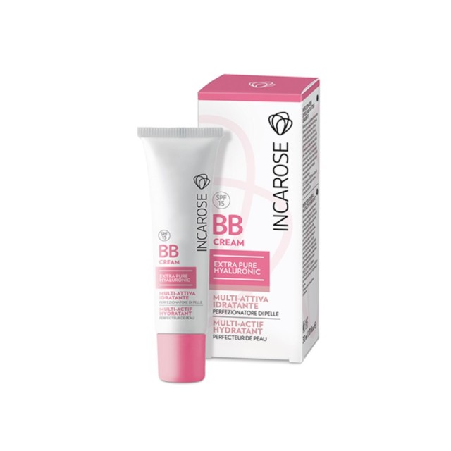 Incarose Extra Pure Hyaluronic BB Cream Multi Active SPF15 Light 30ml (Πολυδραστική Ενυδατική Κρέμα Προσώπου με Χρώμα)