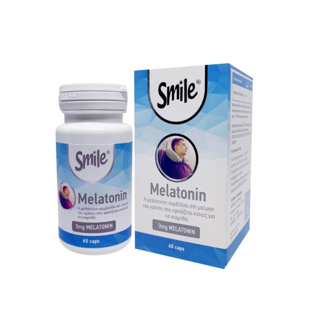 AM Health Smile Melatonin 3mg 60caps (Συμπλήρωμα Διατροφής με Μελατονίνη για την Αντιμετώπιση της Αϋ
