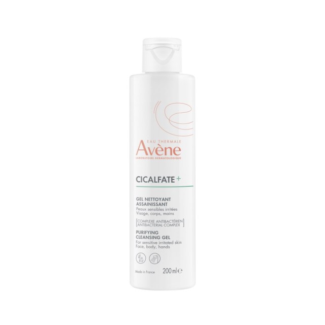 Avene Cicalfate+ Purifying Cleansing Gel 200ml (Απολυμαντικό ΤΖελ Καθαρισμού για Πρόσωπο, Σώμα & Μαλ