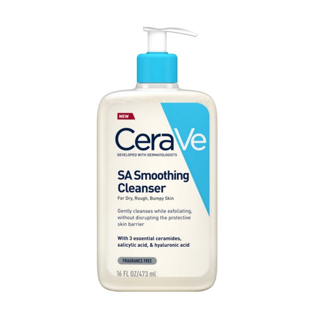 CeraVe SA Smoothing Cleanser 473ml (Τζελ Καθαρισμού Προσώπου & Σώματος για Ξηρή Επιδερμίδα) 