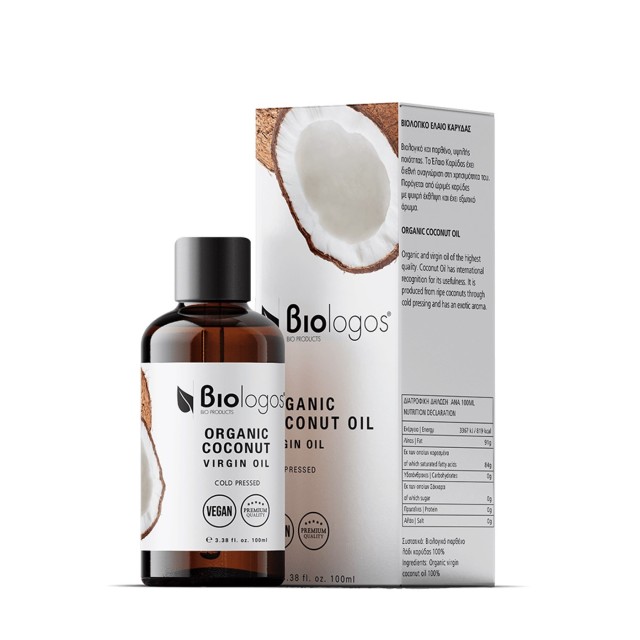 Biologos Orcanic Coconut Oil 100ml (Βιολογικό Λάδι Καρύδας)