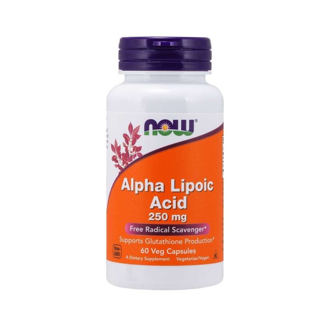 Now Foods Alpha Lipoic Acid 250mg 60vcaps (Συμπλήρωμα Διατροφής με Άλφα Λιποϊκό Οξύ)
