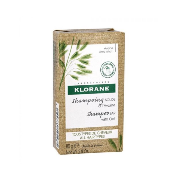 Klorane Avoine Shampoo Bar with Oat 80gr (Στέρεο Σαμπουάν με Γαλάκτωμα Βρώμης)