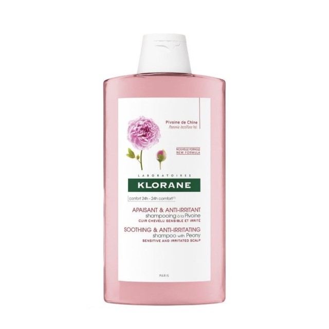 Klorane Peony Soothing & Anti-Irritating Shampoo 400ml (Σαμπουάν για το Ερεθισμένο Τριχωτό με Εκχύλισμα Παιωνίας)