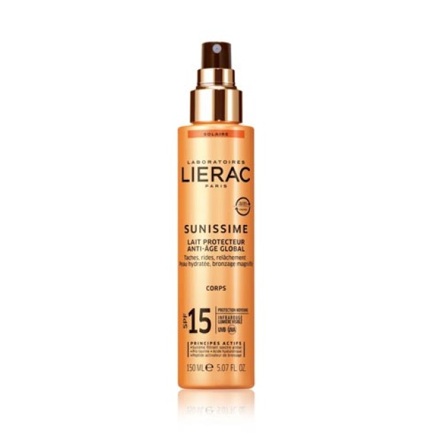 Lierac Sunissime Anti-Age Global Protective Body Milk SPF15 150ml (Αντιηλιακό Γαλάκτωμα Σώματος με Αντιγηραντική Δράση)