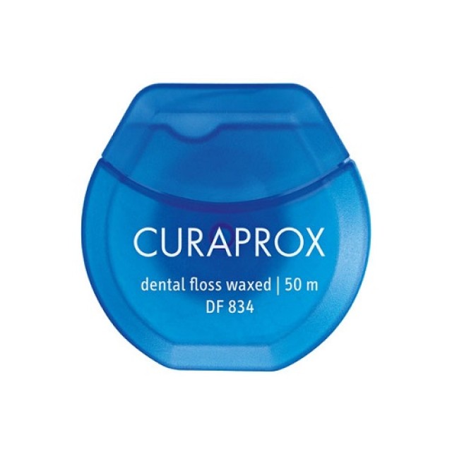 Curaprox DF 834 Dental Floss Waxed 50m (Οδοντικό Νήμα Κερωμένο με Γεύση Μέντας)