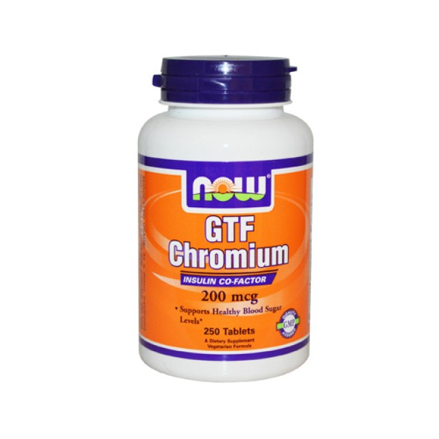 Now Foods GTF Chromium 200mcg 250tab (Αντοχή - Ενέργεια - Διαβήτης)