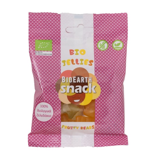 Bioearth Snack Βiο Jellies Fruity Bears 55gr (Βιολογικά Ζελεδάκια Αρκουδάκια με Γεύση Φρούτων)