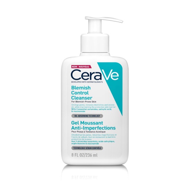 CeraVe Blemish Control Face Cleanser 236ml (Τζελ Καθαρισμού Προσώπου για Επιδερμίδες με Ατέλειες)