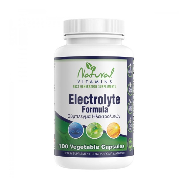 Natural Vitamins Electrolyte Formula 100caps (Συμπλήρωμα Διατροφής για την Ισορροπία των Ηλεκτρολυτών στο Σώμα)