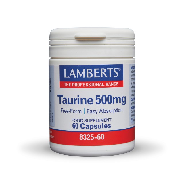 Lamberts Taurine 500mg 60cap (Ταυρίνη Υψηλής Καθαρότητας & Ελεύθερης Μορφής)