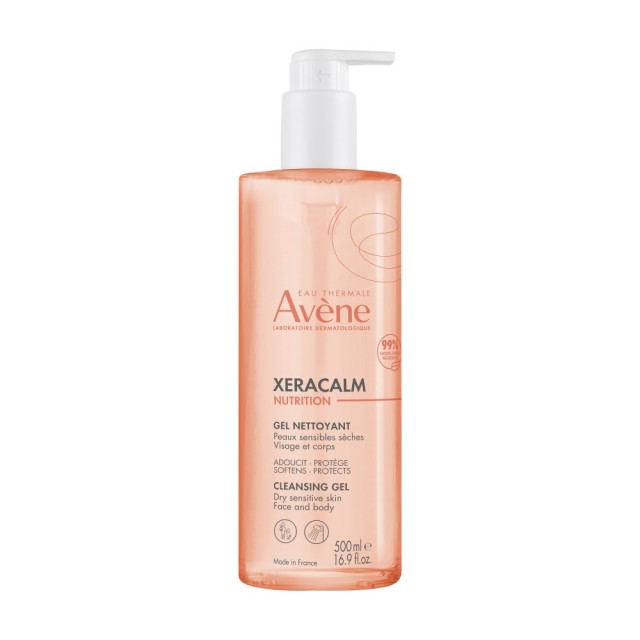 Avene Xeracalm Nutrition Cleansing Gel 500ml (Τζελ Καθαρισμού Προσώπου & Σώματος για το Ευαίσθητο & 