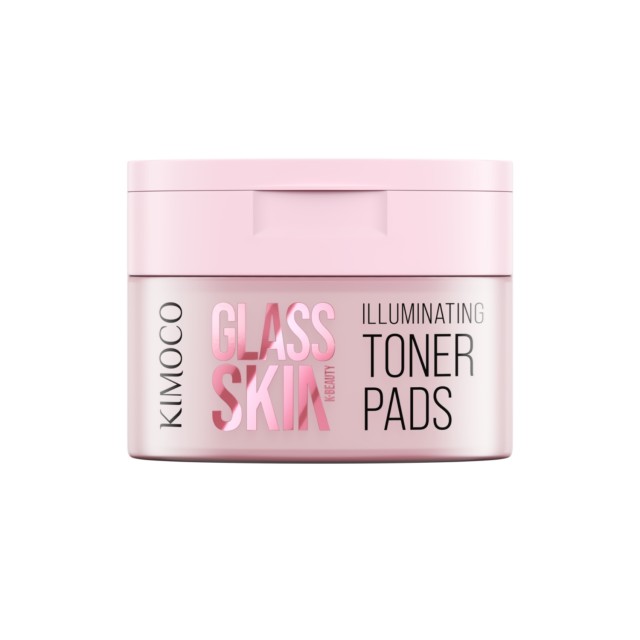 Kimoco Glass Skin Illuminating Face Toner Pads 60τεμ (Εμποτισμένα Δισκία με Νερό Ρυζιού & Νιασιναμίδη για Λάμψη & Μείωση των Δυσχρωμιών)