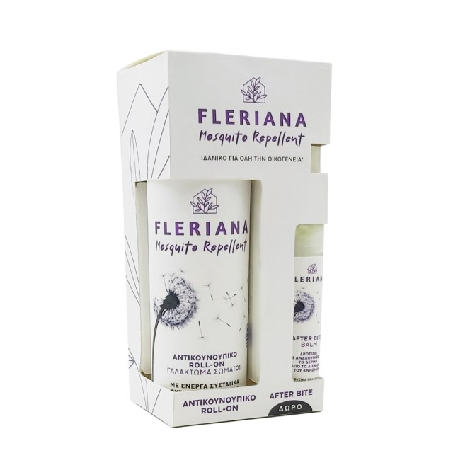 Fleriana SET Mosquito Repellent Roll On 100ml & ΔΩΡΟ After Bite Balm 7ml (ΣΕΤ με Αντικουνουπικό Roll-On Γαλάκτωμα Σώματος & Δώρο Φυσικό Βάλσαμο για Τσιμπήματα από Κουνούπια & Σκνίπες)