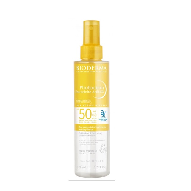 Bioderma Photoderm Eau Solaire Anti-Ox SPF50 200ml (Αντιοξειδωτικό Ενυδατικό Αντηλιακό Νερό για Πρόσωπο & Σώμα)