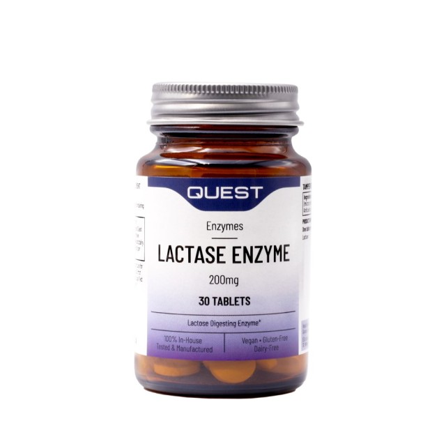Quest Lactase 30tabs (Συμπλήρωμα Διατροφής με Λακτάση για Βελτίωση της Πέψης της Λακτόζης)