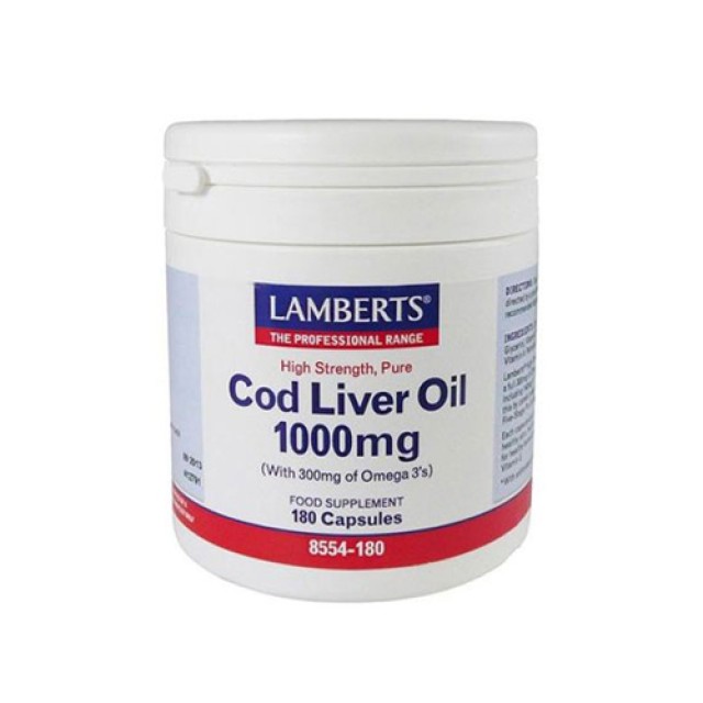 Lamberts Cod Liver Oil 1000mg 180cap (Λιπαρά οξέα)